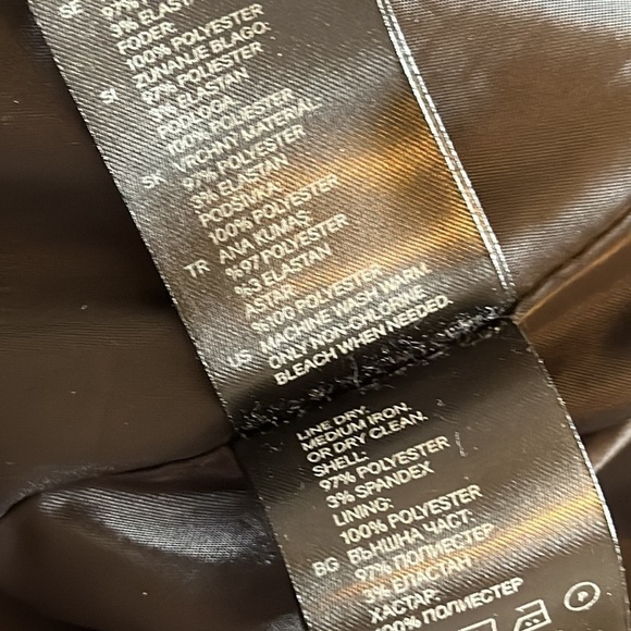 BLACK/CREAM blazer H&M Textured Weave Long Sleeve Lined Jacket Womens Sz 8 - Picture 12 of 12